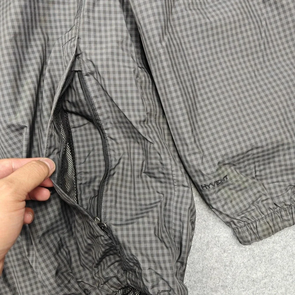 The North Face DryVent Jacket Mens XL Gray Check Hooded Windbreaker Full Zip